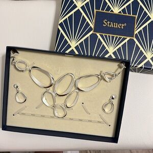 Stauer-Silver Haute Hoops Collection (necklace and earrings) .925 sterling silv…